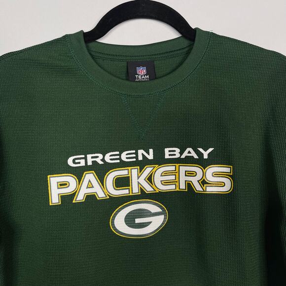NFL Team Apparel Youth XL 18-20 Green Packers Thermal Long Sleeve Tee Green Bay - Picture 3 of 6